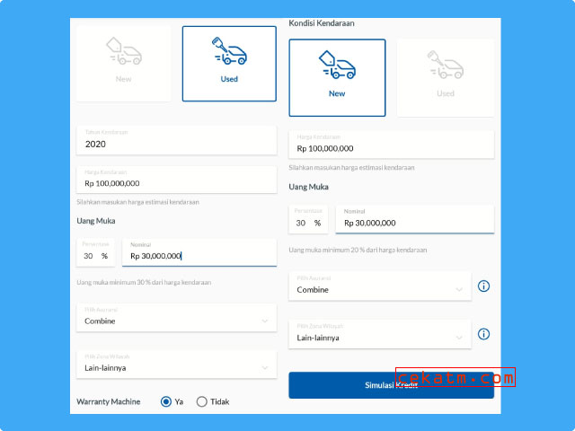 Simulasi Kredit Mobil BCA Finance