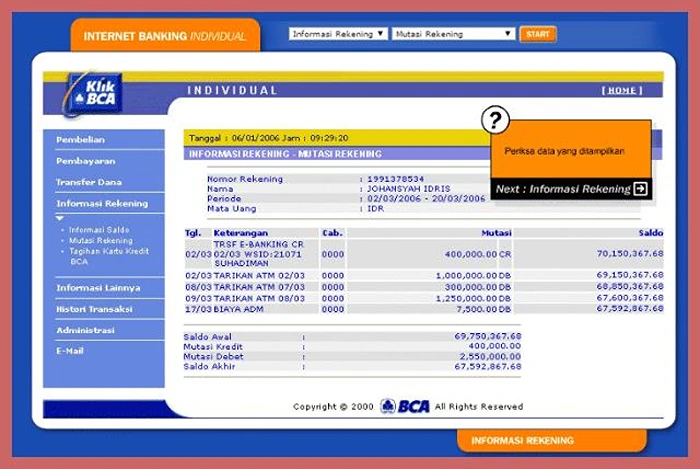 Rekening Koran Cetak Via Internet Banking