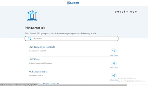 Cara Membuat ATM BRI Online via Website