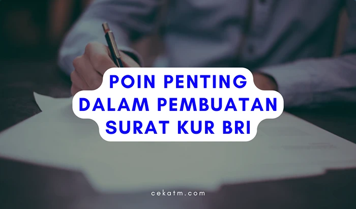 Poin Penting dalam Pembuatan Surat KUR BRI