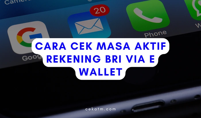 Cara Cek Masa Aktif Rekening BRI Melalui E Wallet