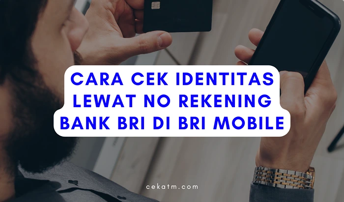 Cara Cek Identitas Lewat No Rekening Bank BRI di BRI Mobile