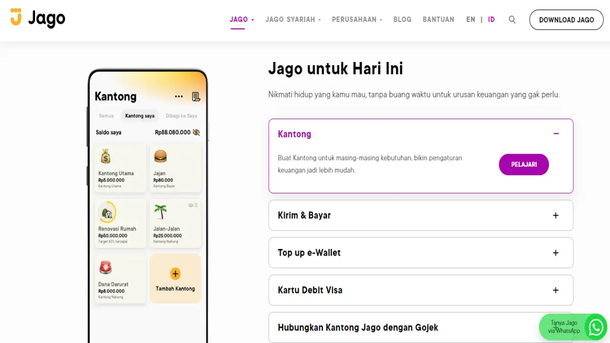 Bank Jago merupakan bank yang berbasis digital di Indonesia