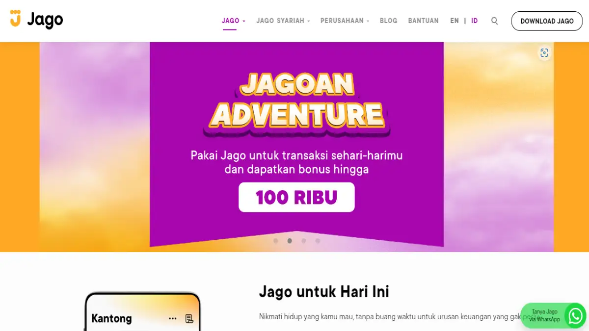 Bank Jago merupakan bank digital yang berkantor pusat di Jakarta