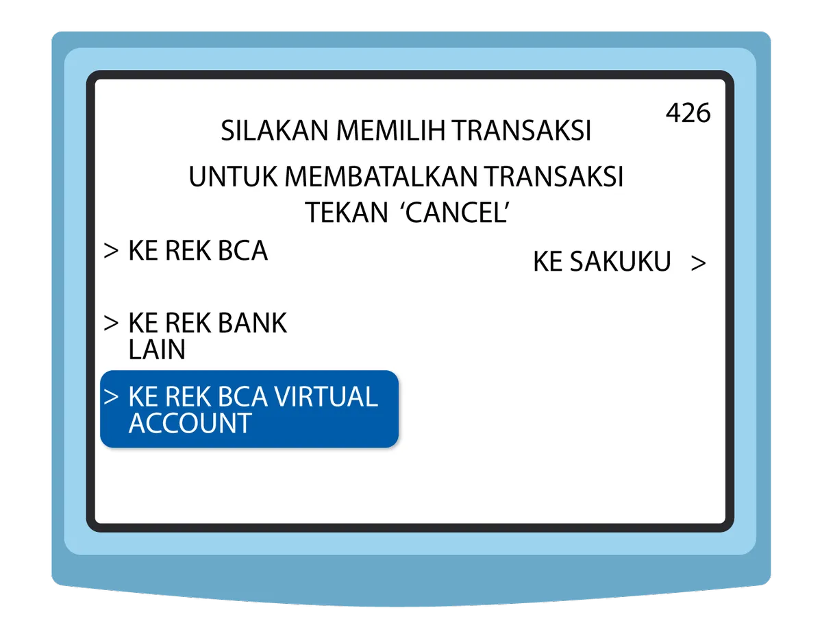 cara bayar virtual account bca lewat atm 