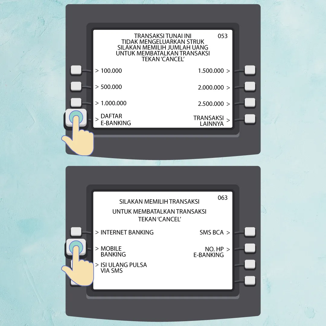 langkah kedua Registrasi Mobile Banking BCA di ATM