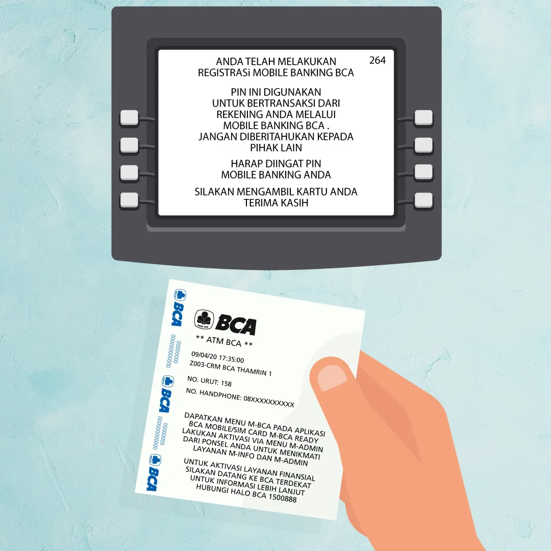 langkah kelima Registrasi Mobile Banking BCA di ATM